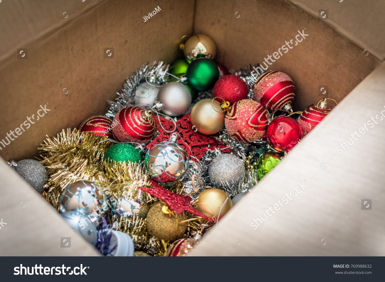 Christmas decorations in a box #769988632