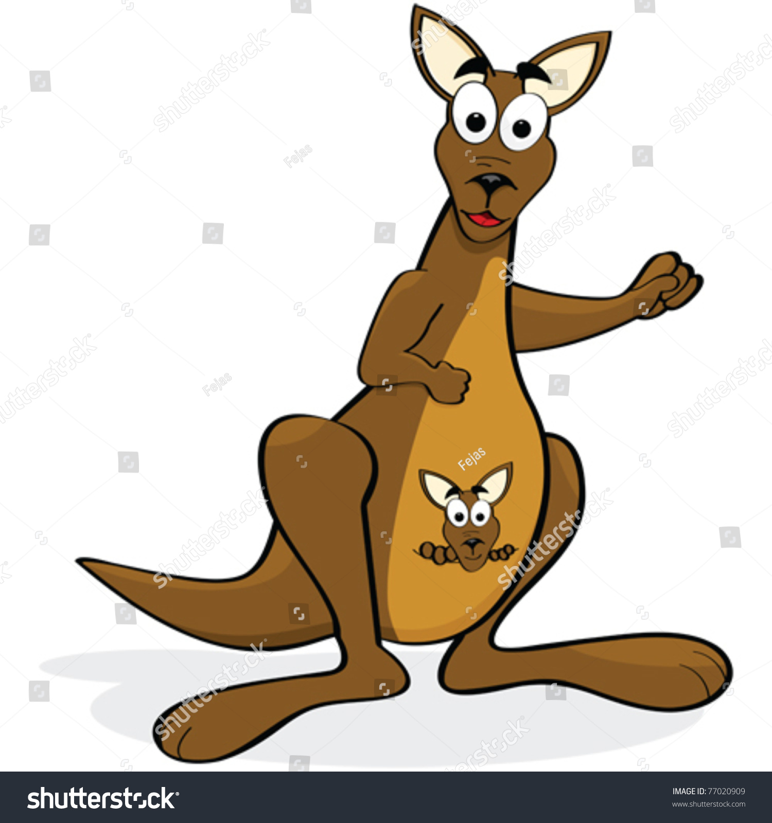 Cartoon vector illustration of a happy kangaroo - Royalty Free Stock ...