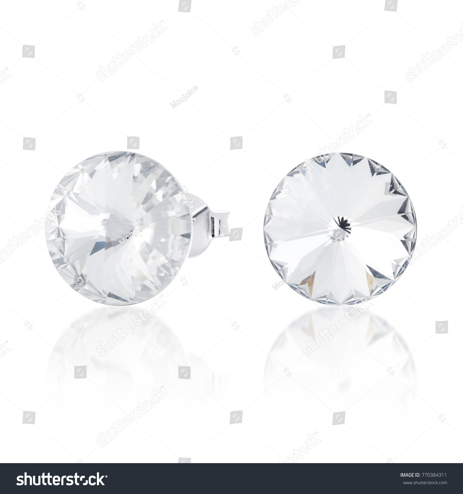 crystal stud earrings with reflection #770384311