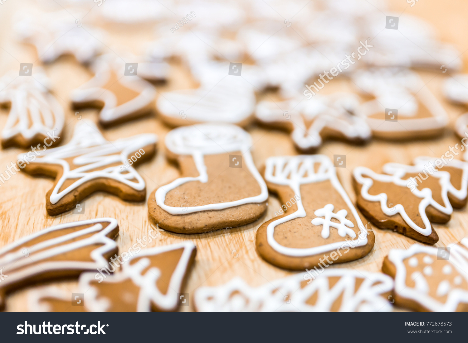 Decorated gingerbread for christmas eve #772678573