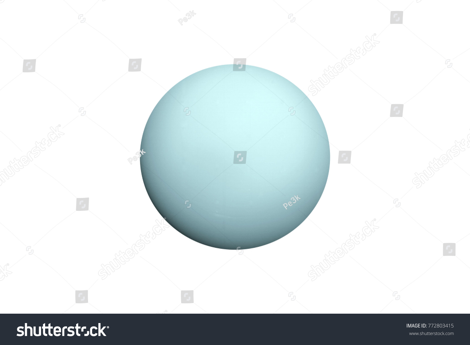 Uranus planet isolated on white. Elements of this image furnished by NASA #772803415