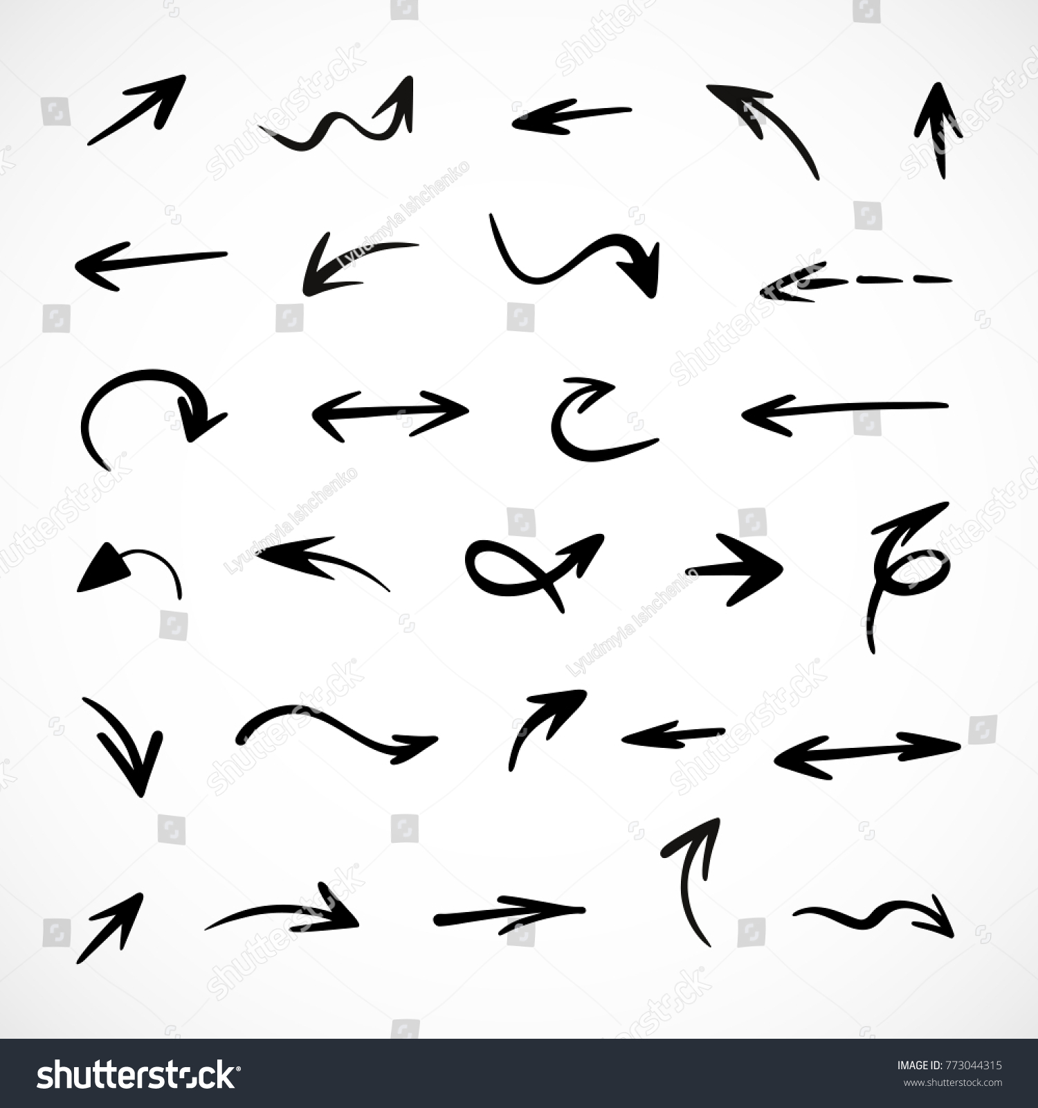 hand-drawn arrows, vector set #773044315