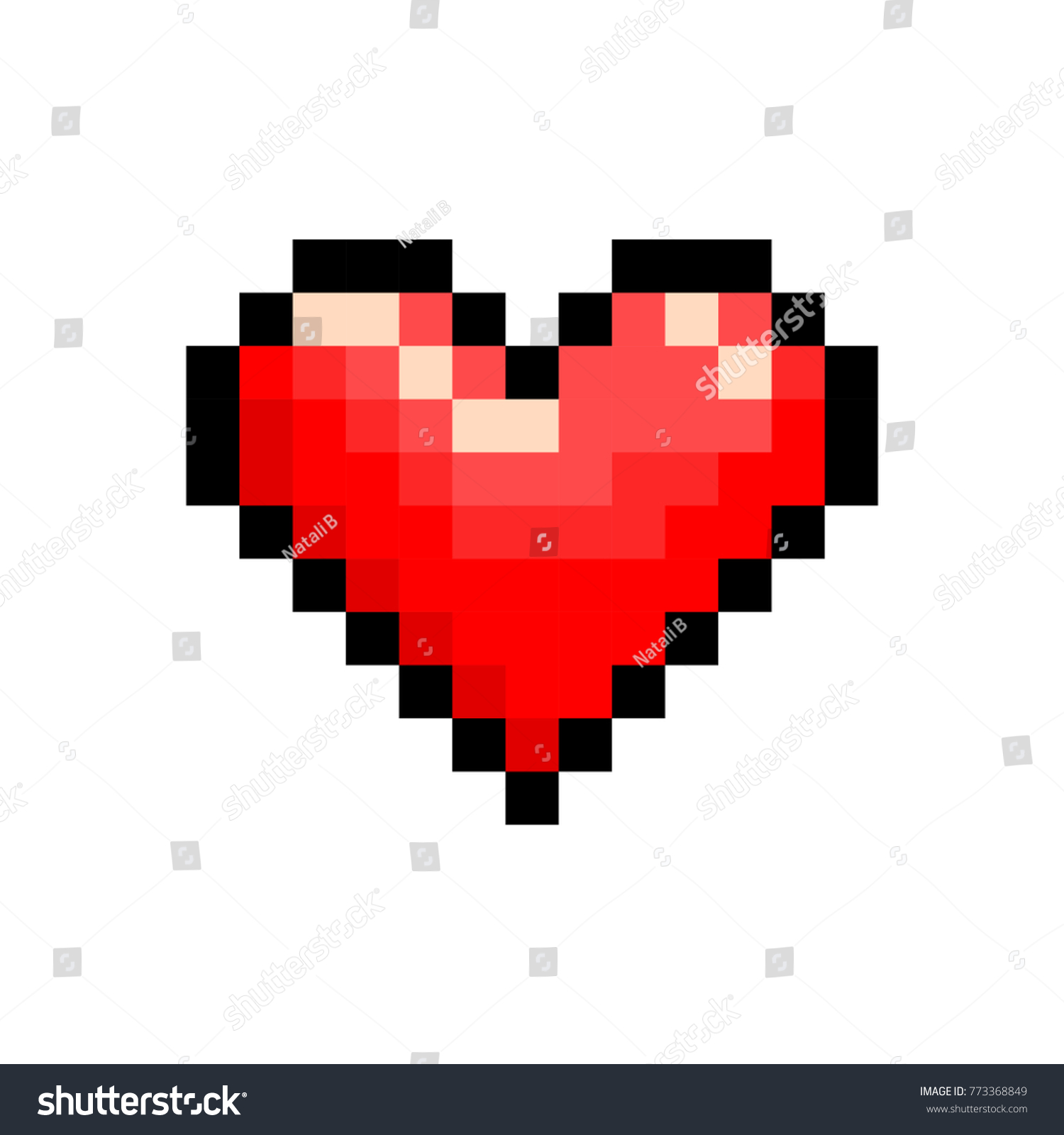 Pixel Art Heart. Vector Love Symbol. Valentine's - Royalty Free Stock ...