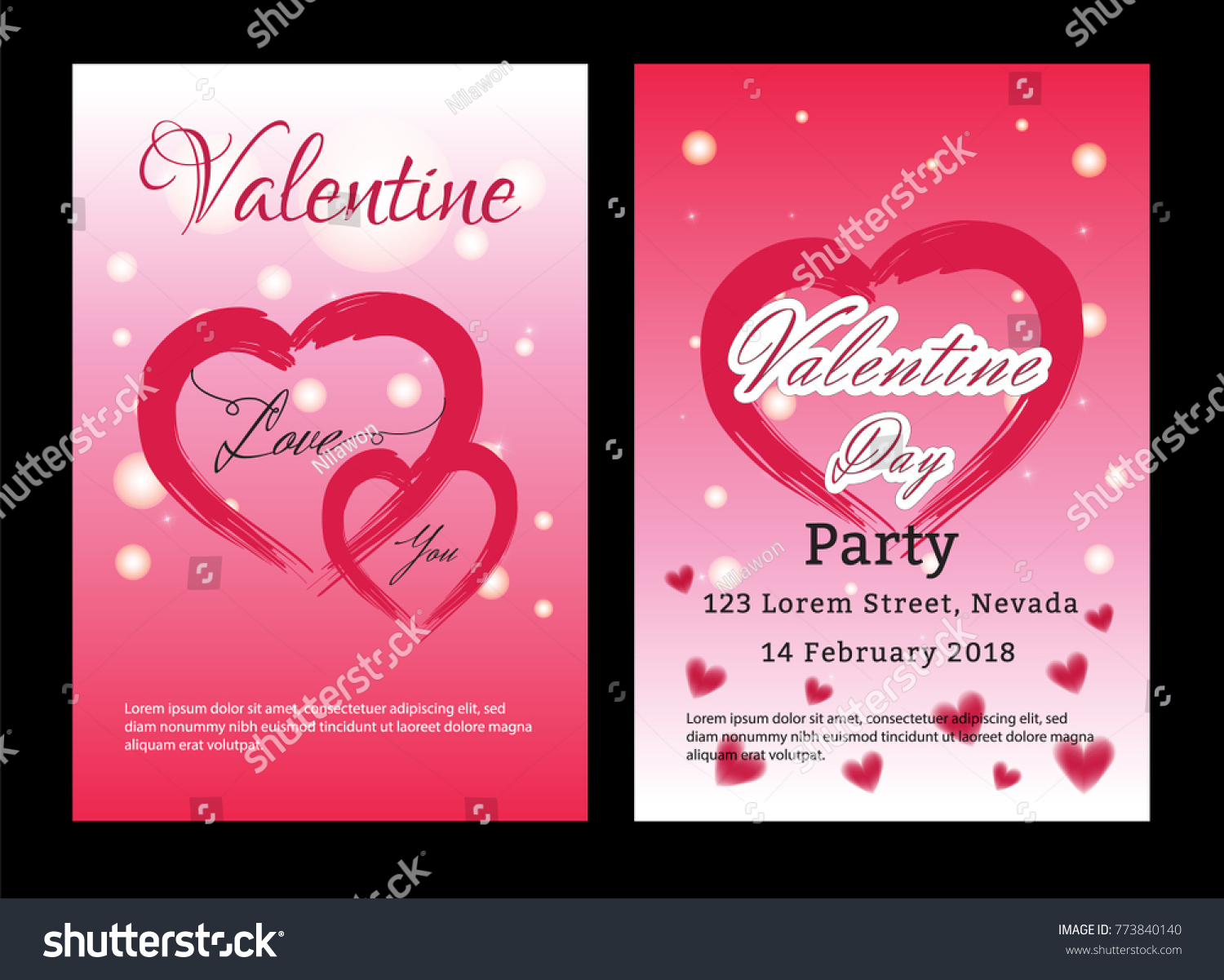 Valentines day sale background with set pattern. Vector illustration. Wallpaper, flyers, invitation, posters, brochure. #773840140