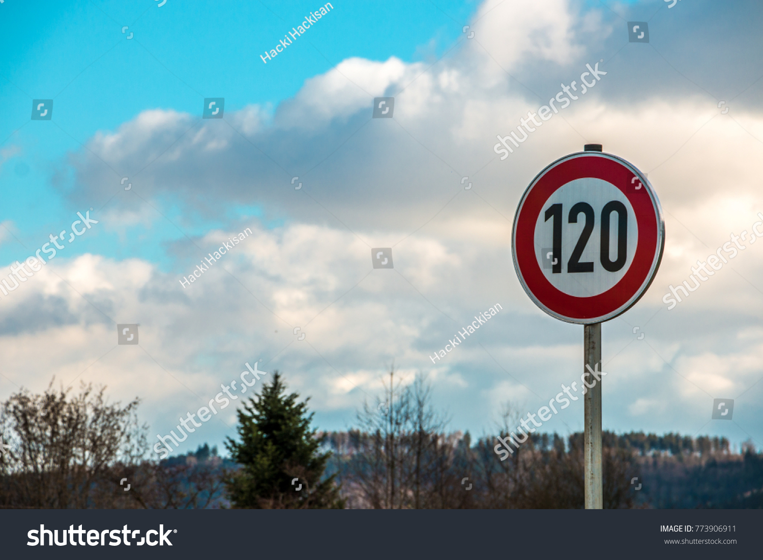 Traffic sign which means 120 kilometers per hour #773906911