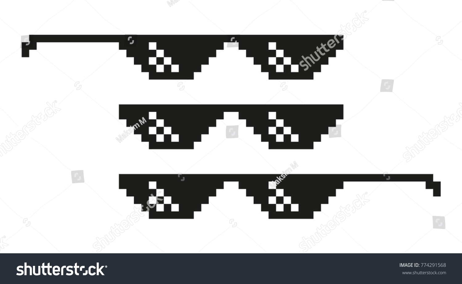 Vector pixel glasses #774291568