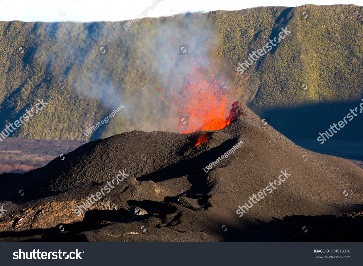 Volcano in Eruption, Reunion Island #774918310