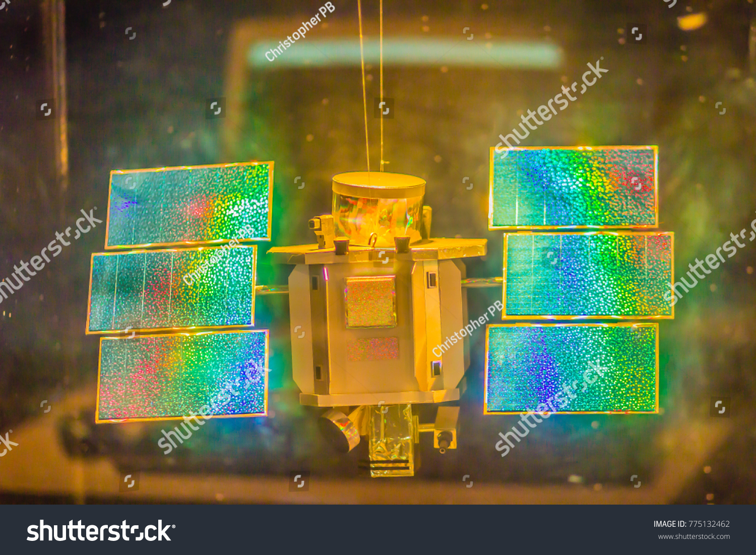 Bangkok, Thailand - November 4, 2017: Model of QuickBird, a high-resolution commercial earth observation satellite, owned by DigitalGlobe launched in 2001 and decayed in 2015 at Bangkok Planetarium. #775132462