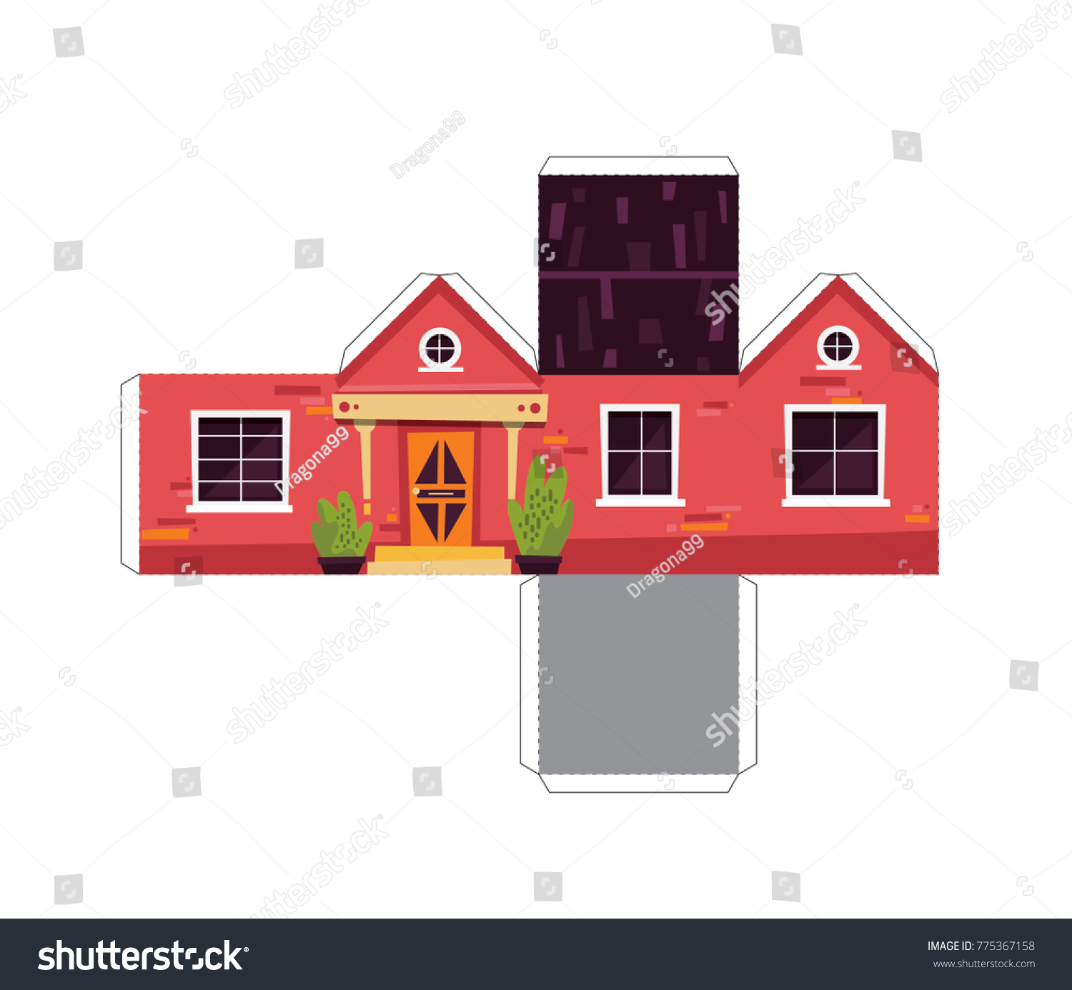 Make Your Own Toy House Paper Craft Vector Royalty Free Stock Vector 775367158 4227