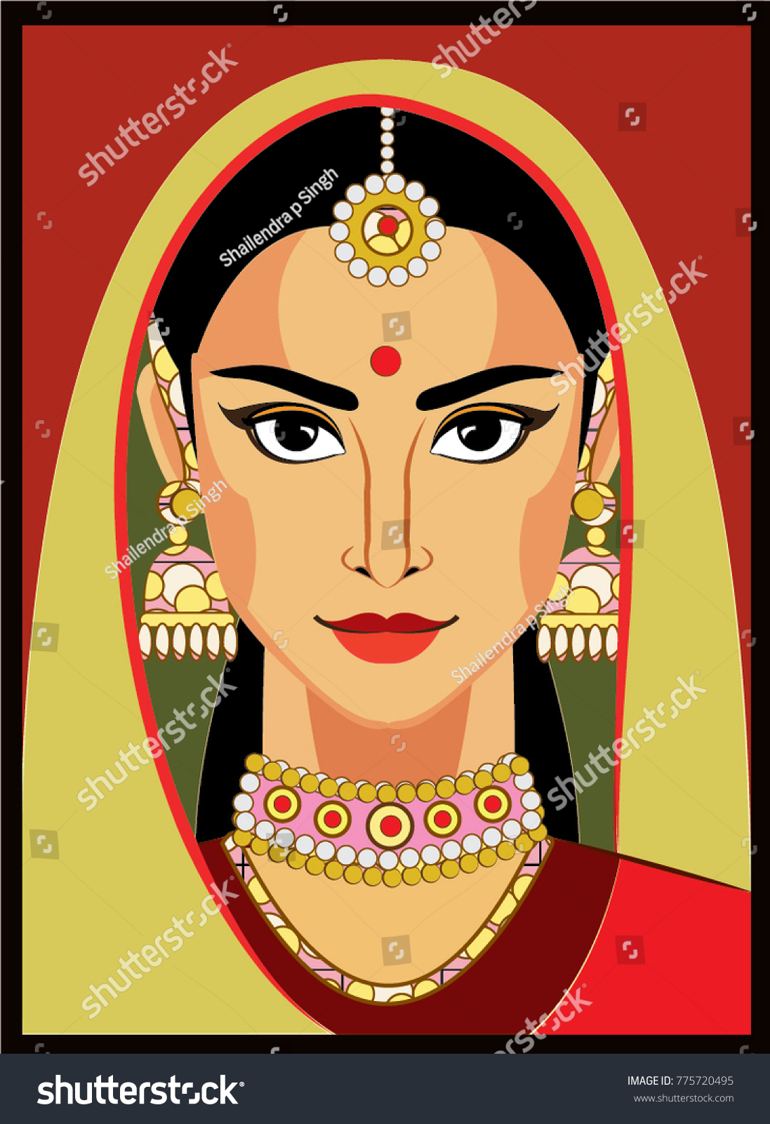 Royal Beauty of Rajasthan ,India - Royalty Free Stock Vector 775720495 ...