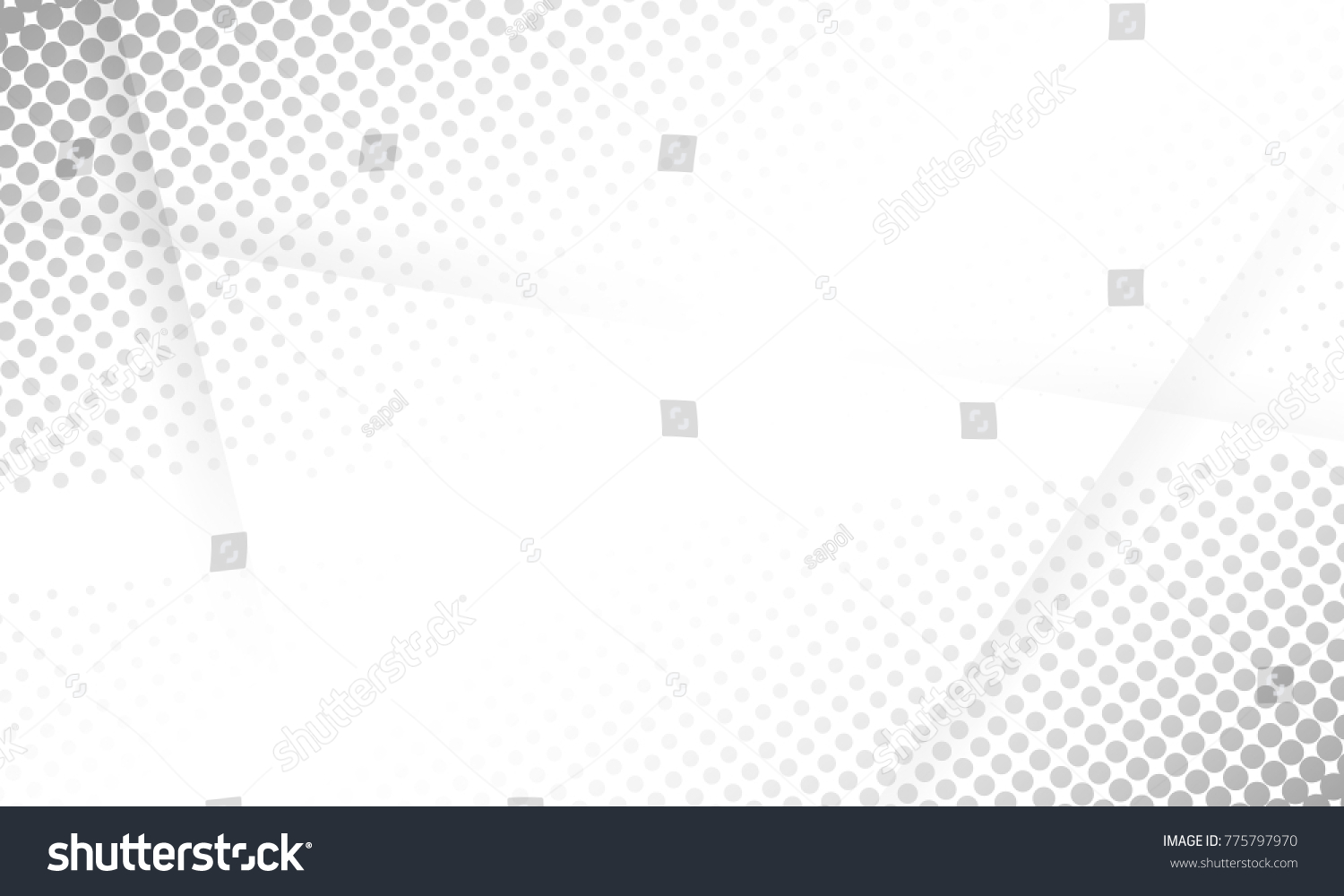 Halftone white & grey background. vector design concept. Decorative web layout or poster, banner. #775797970