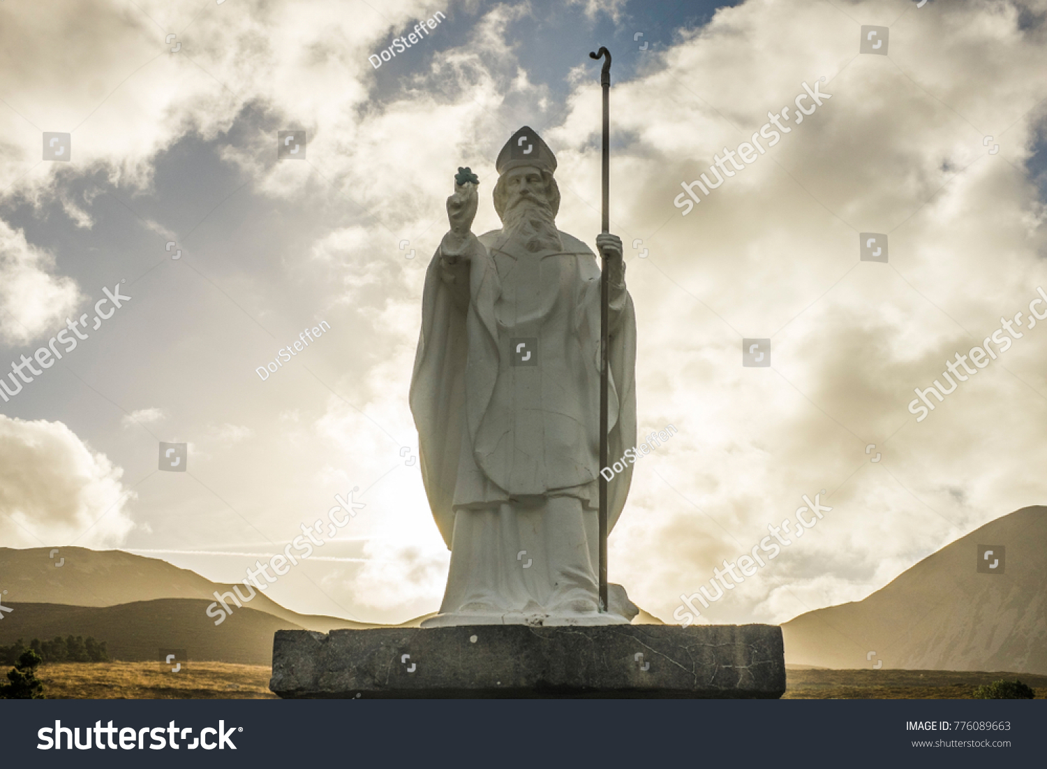 Statue of Saint Patrick at Croagh Patrick in Ireland #776089663