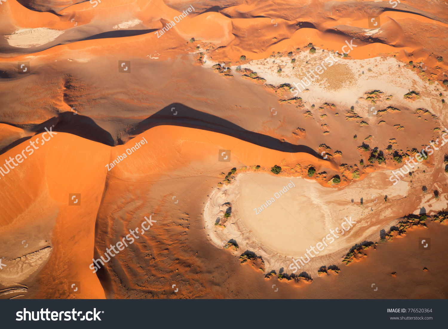 Aerial view to Namib desert, part Sossusvlei. #776520364