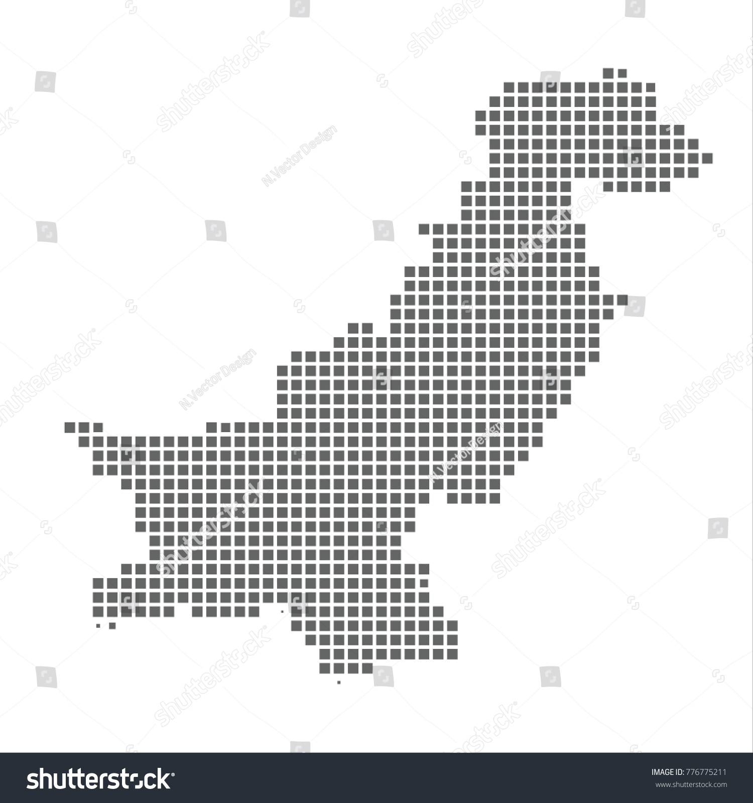 Pixel map of Pakistan. Vector dotted map of - Royalty Free Stock Vector ...