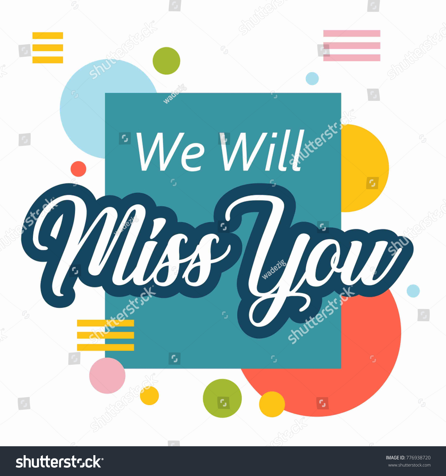 Farewell Card. We Will Miss You Template - Royalty Free Stock Vector ...