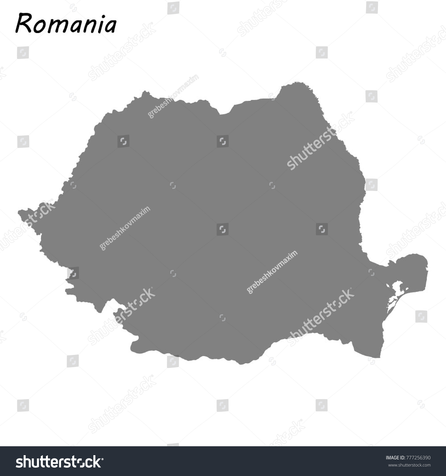 High quality map of Romania - Royalty Free Stock Vector 777256390 ...