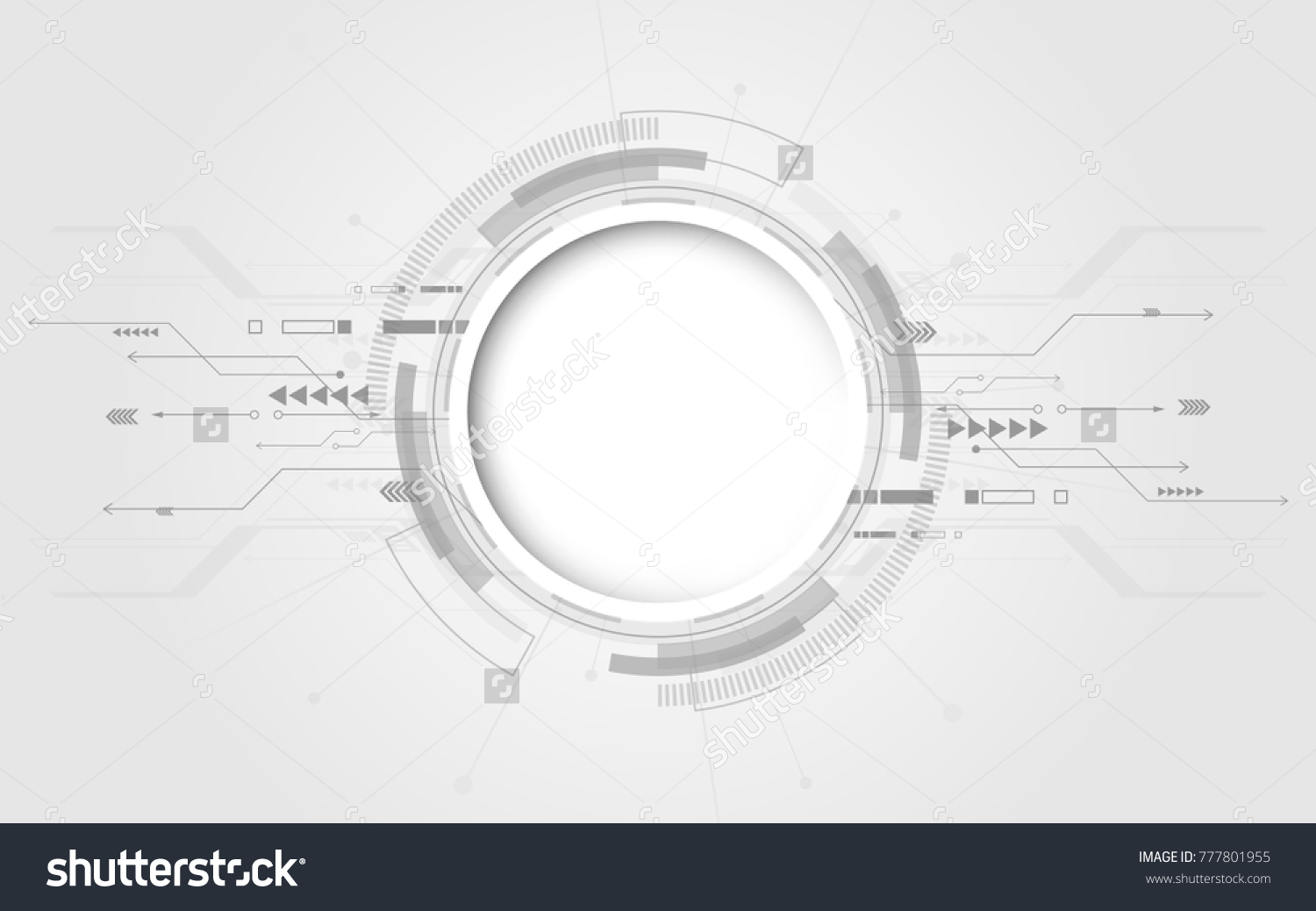 Grey white Abstract technology background with various technology elements
Hi-tech communication concept innovation background
Circle empty space for your text #777801955