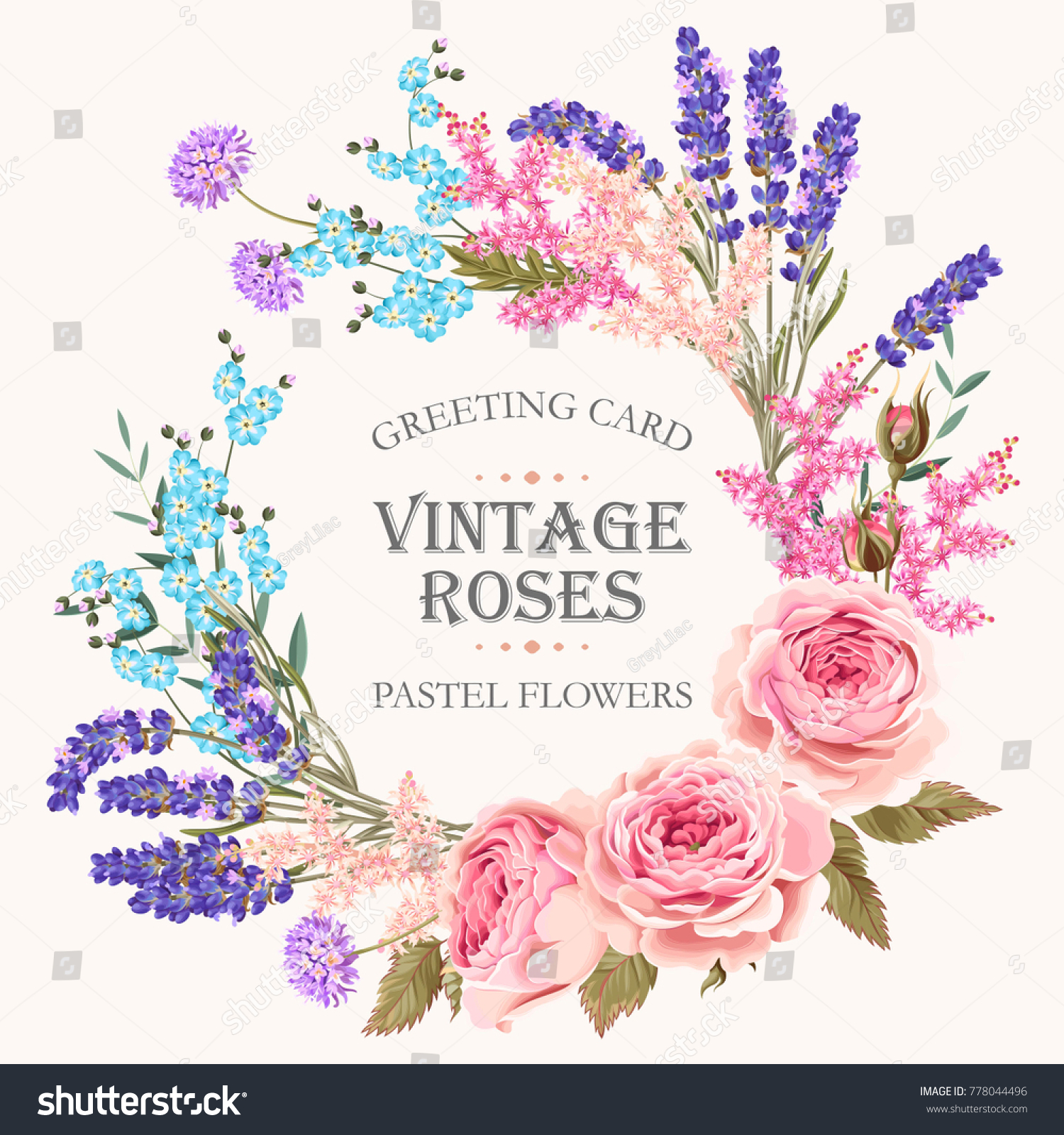 Card with lavender wreath #778044496