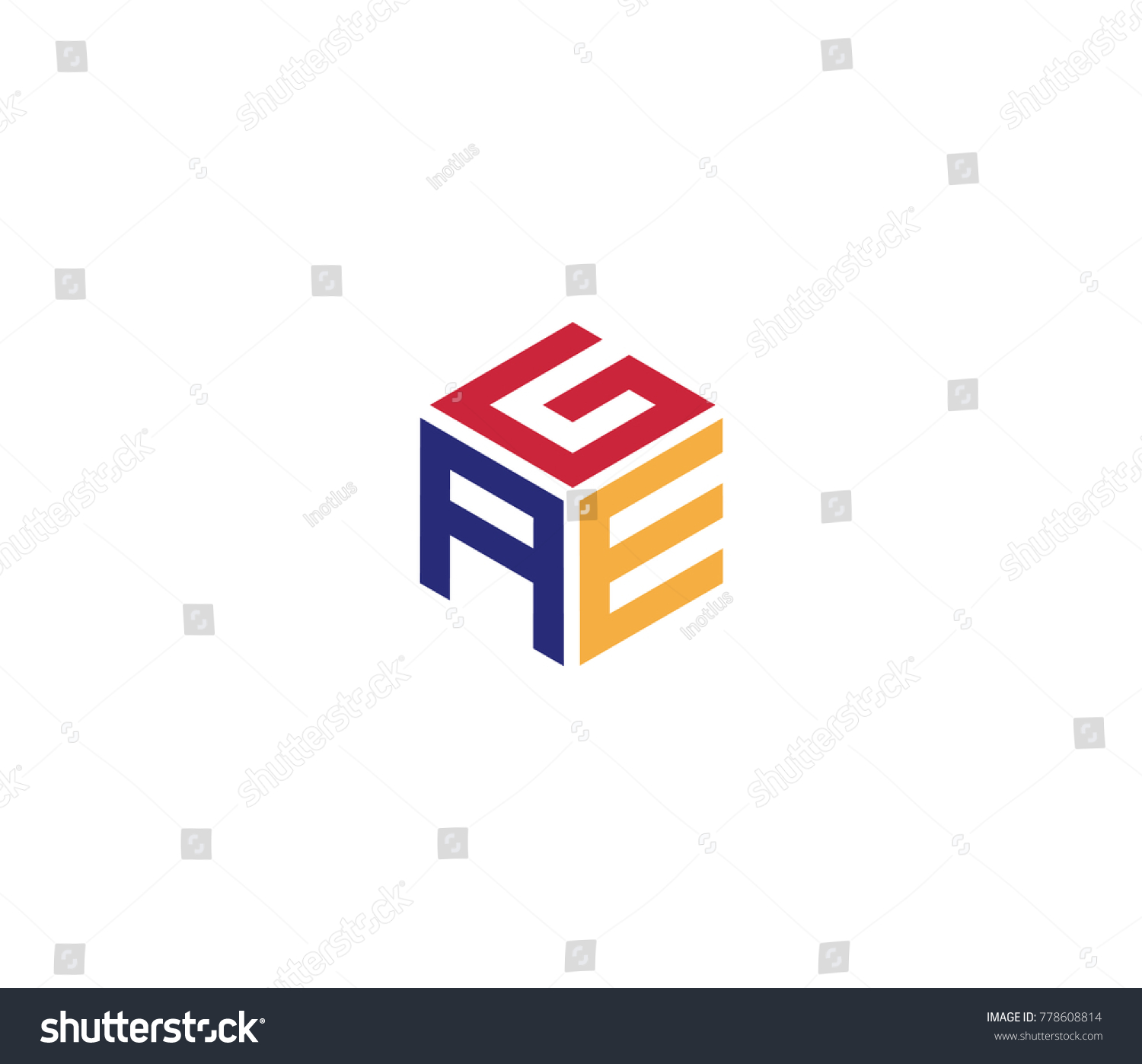 Letter GAE Logo Template Three Letter Icon Royalty Free Stock Vector 