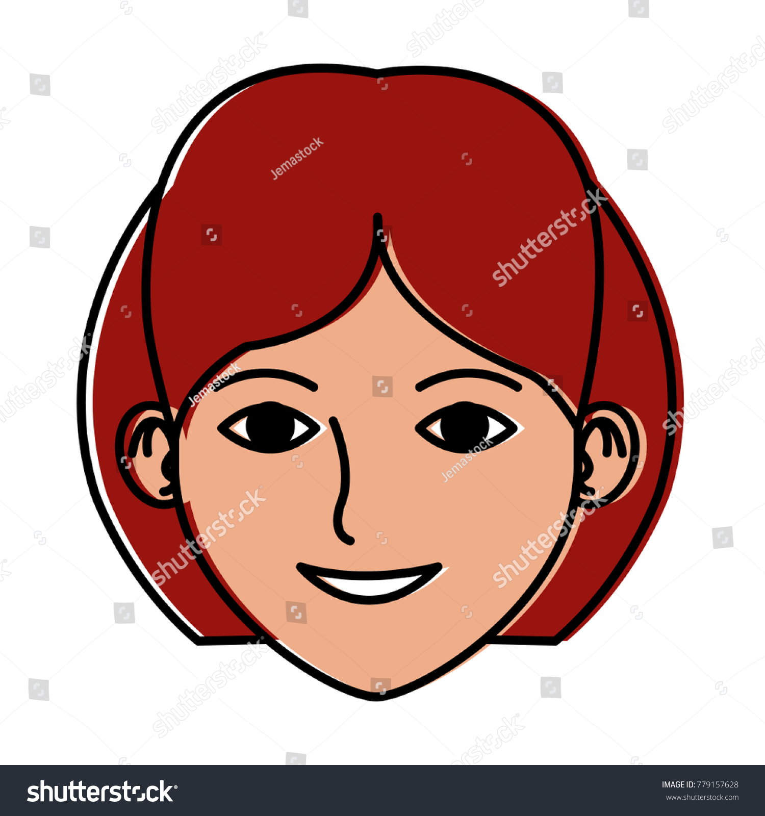 Young woman face cartoon - Royalty Free Stock Vector 779157628 - Avopix.com