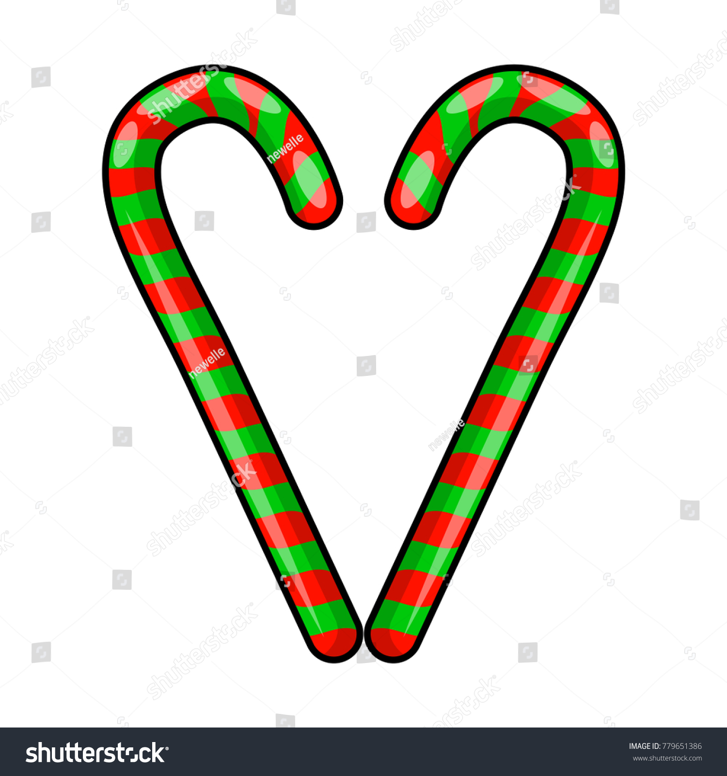 Candy cane heart for christmas design isolated on white background
 #779651386