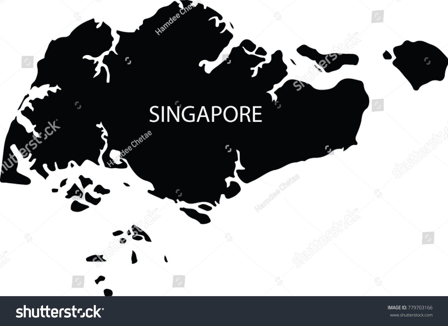 Map Of Singapore Vector Black On White Royalty Free Stock Vector 779703166