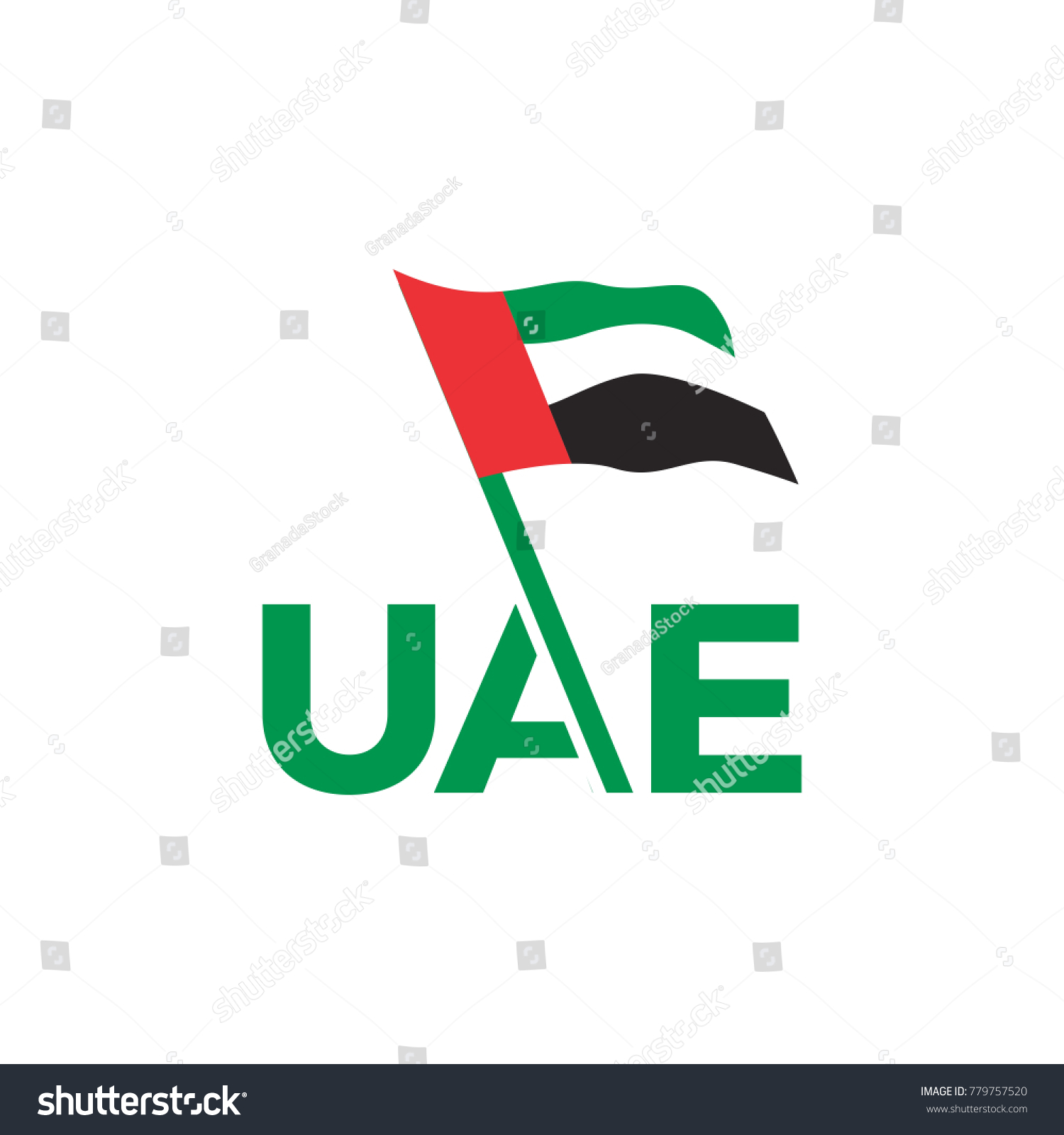 Uae Flag Logo Letter Royalty Free Stock Vector 779757520