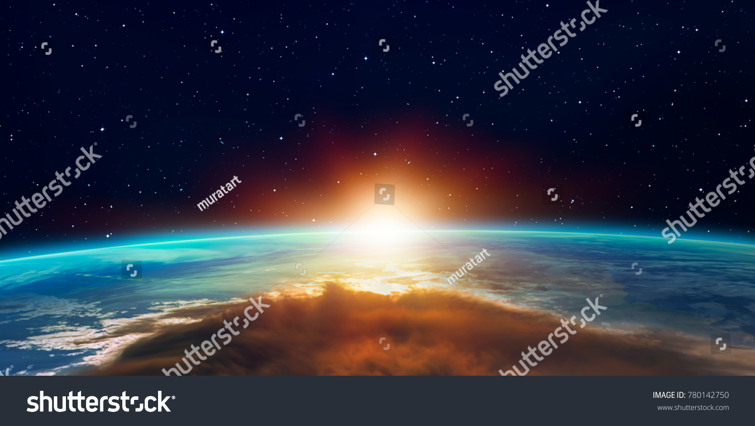 Planet Earth with a spectacular sunset "Elements of this image furnished by NASA" #780142750
