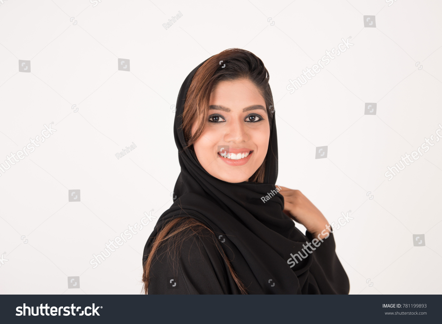 beautiful arab girl on white background #781199893