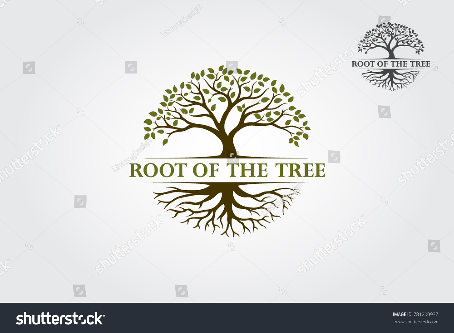 Root Of The Tree logo illustration. Vector silhouette of a tree. #781200937