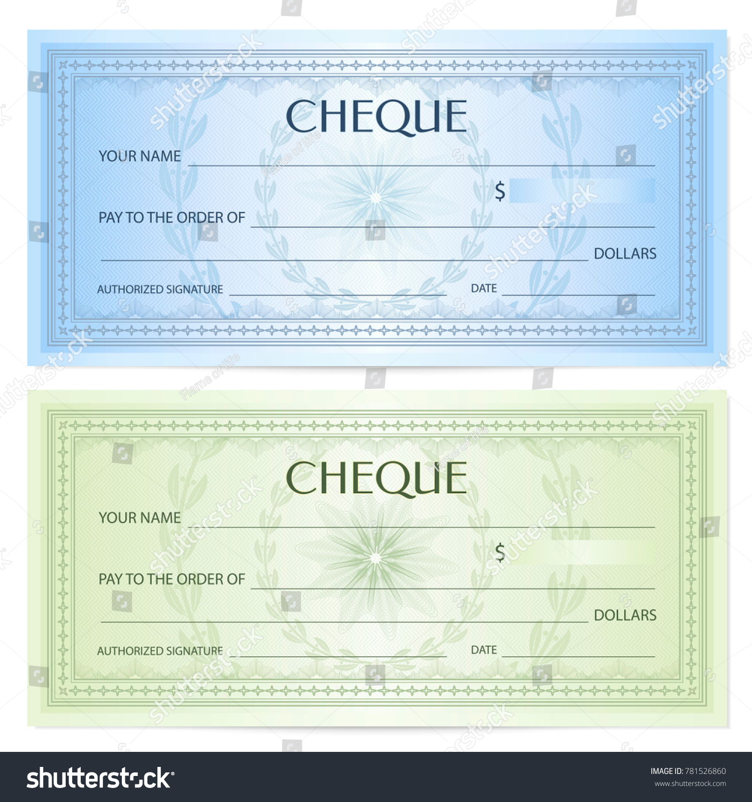 Check (cheque), Chequebook template. Guilloche - Royalty Free Stock ...