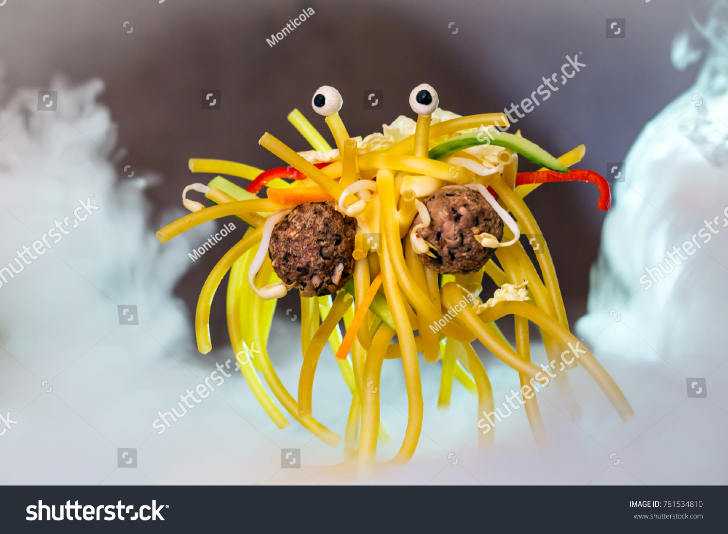 Flying spaghetti monster photo in the background - Royalty Free Stock ...