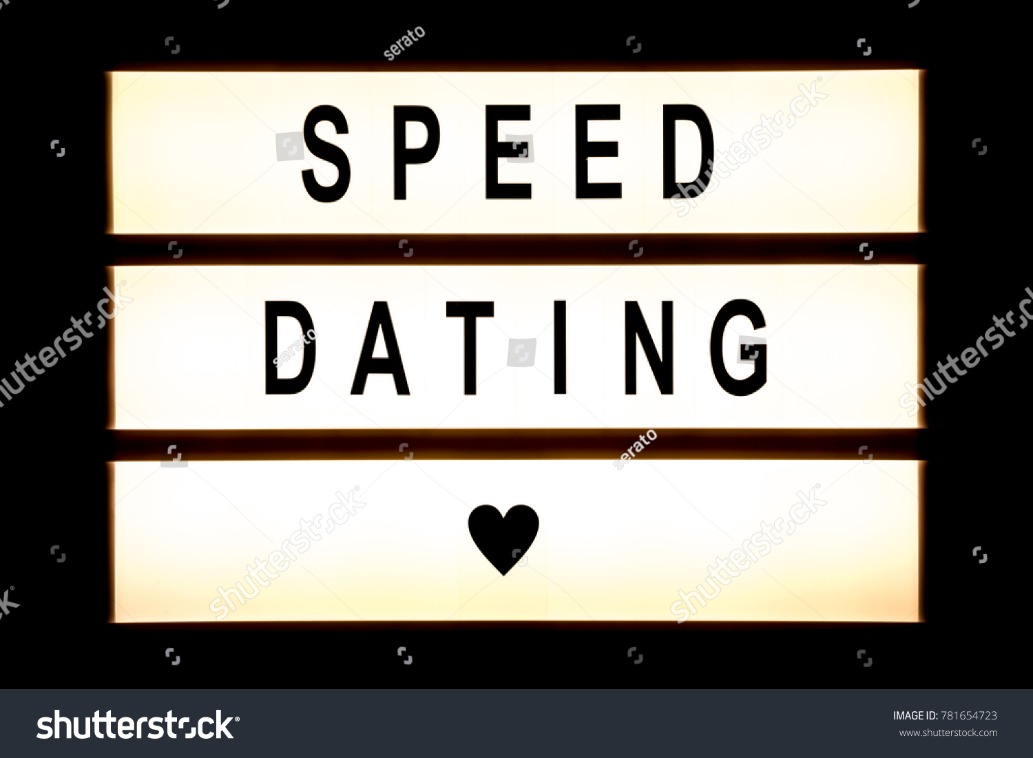 Speed dating hanging light box sign board. #781654723