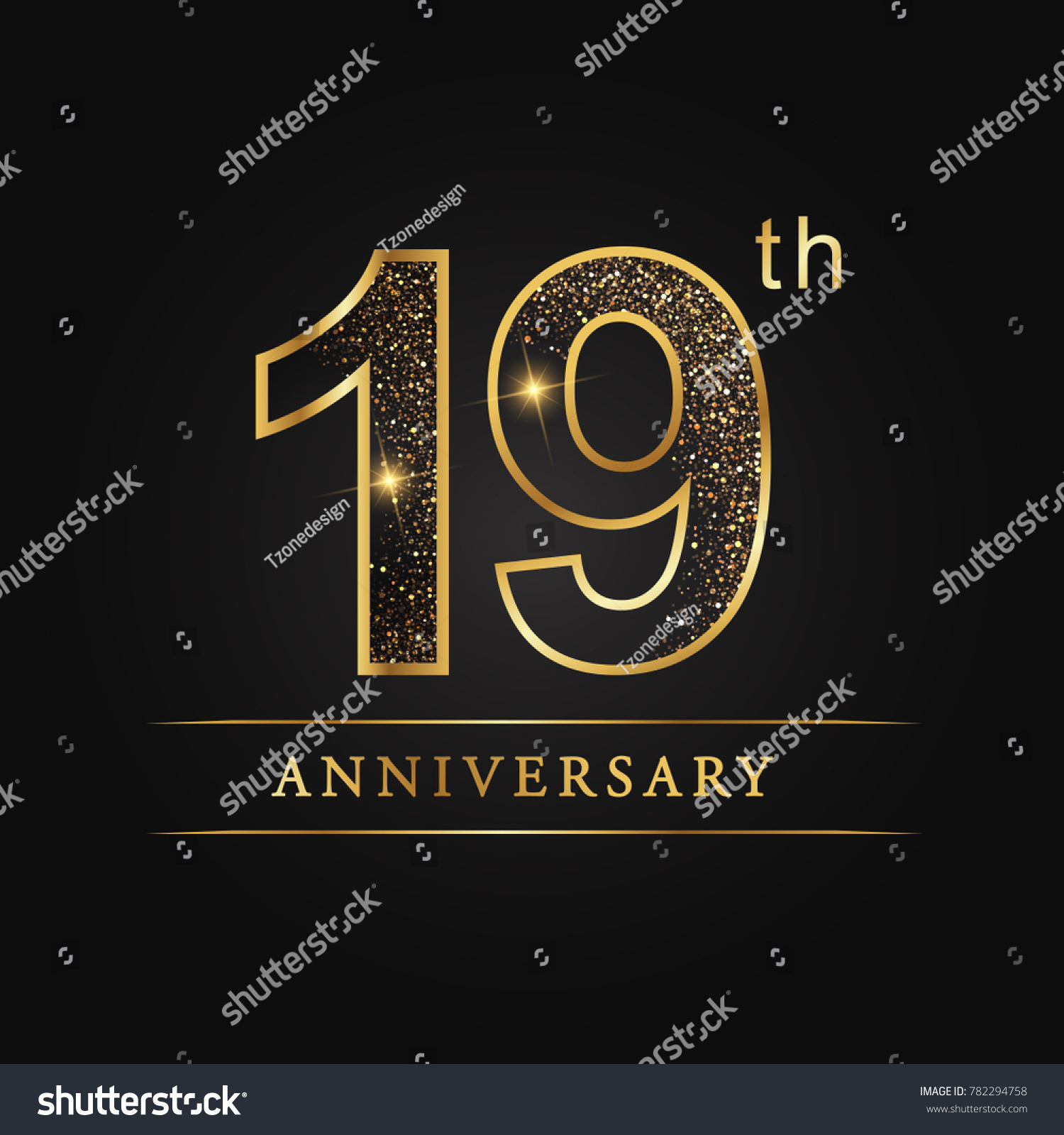 anniversary,19 years celebration logotype. - Royalty Free Stock Vector ...