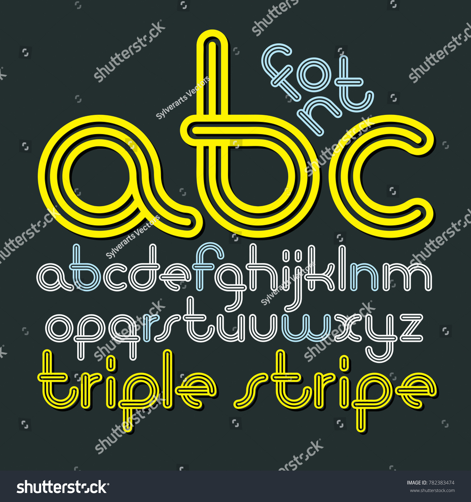 lowercase funky disco alphabet letters, abc set. - Royalty Free Stock ...