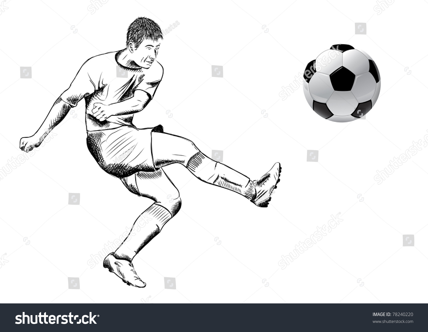 football player on the white - Royalty Free Stock Vector 78240220