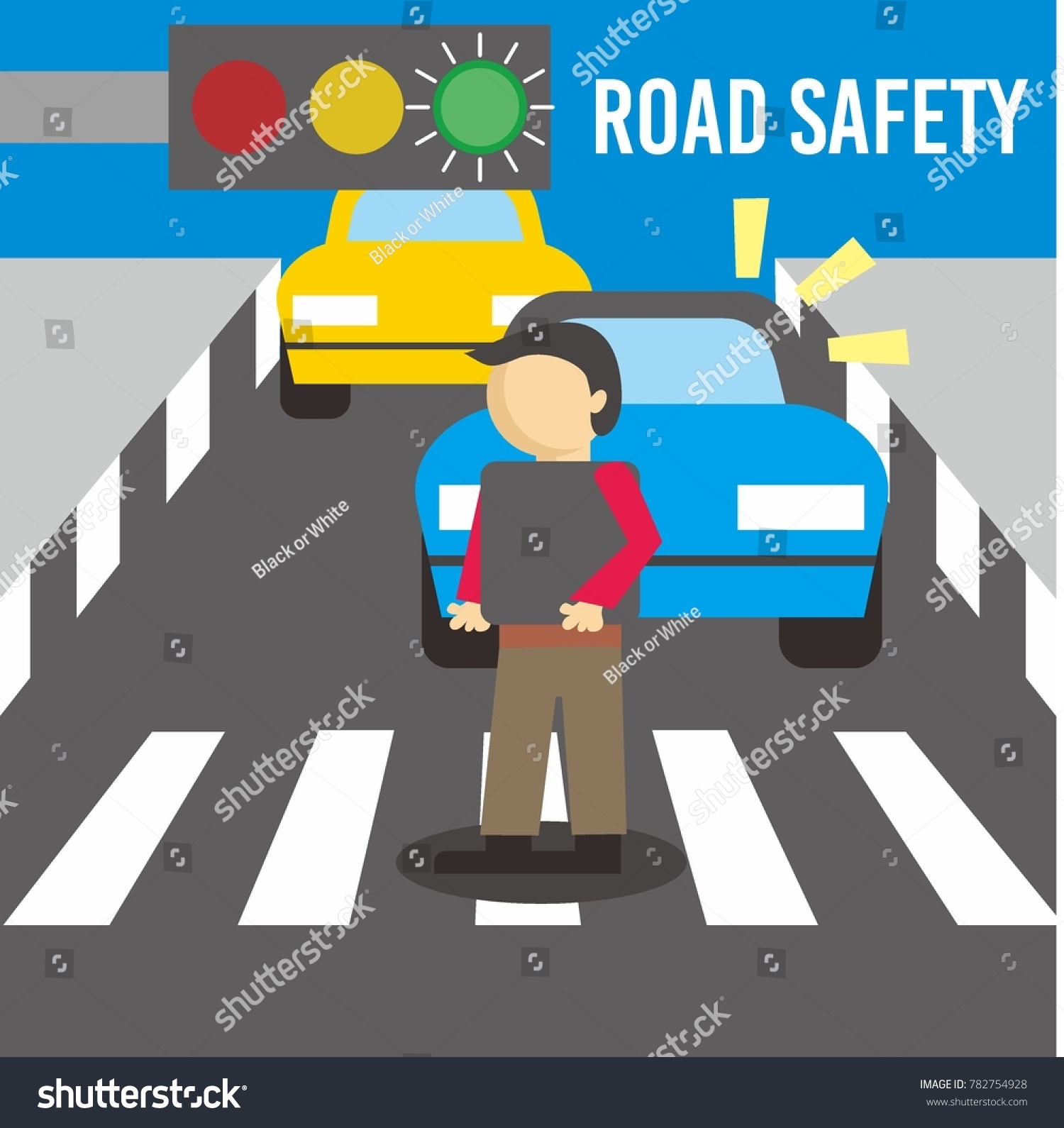 Road Safety Illustration Vector - Royalty Free Stock Vector 782754928 ...