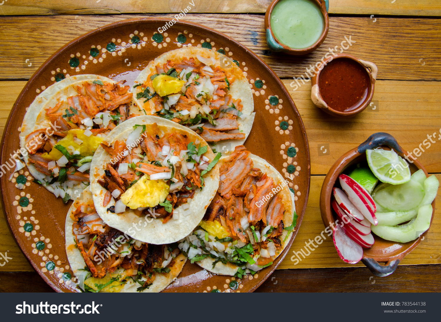 Original mexican tacos al pastor #783544138