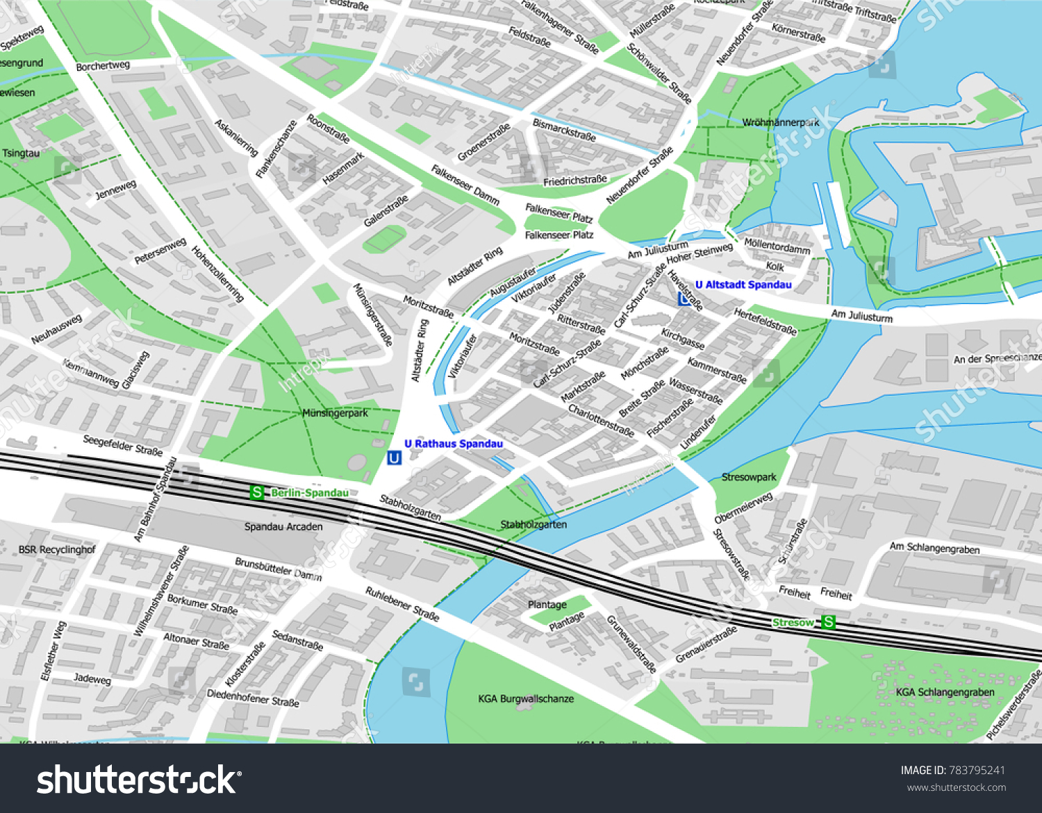 vector map of Berlin city district Spandau - Royalty Free Stock Vector ...