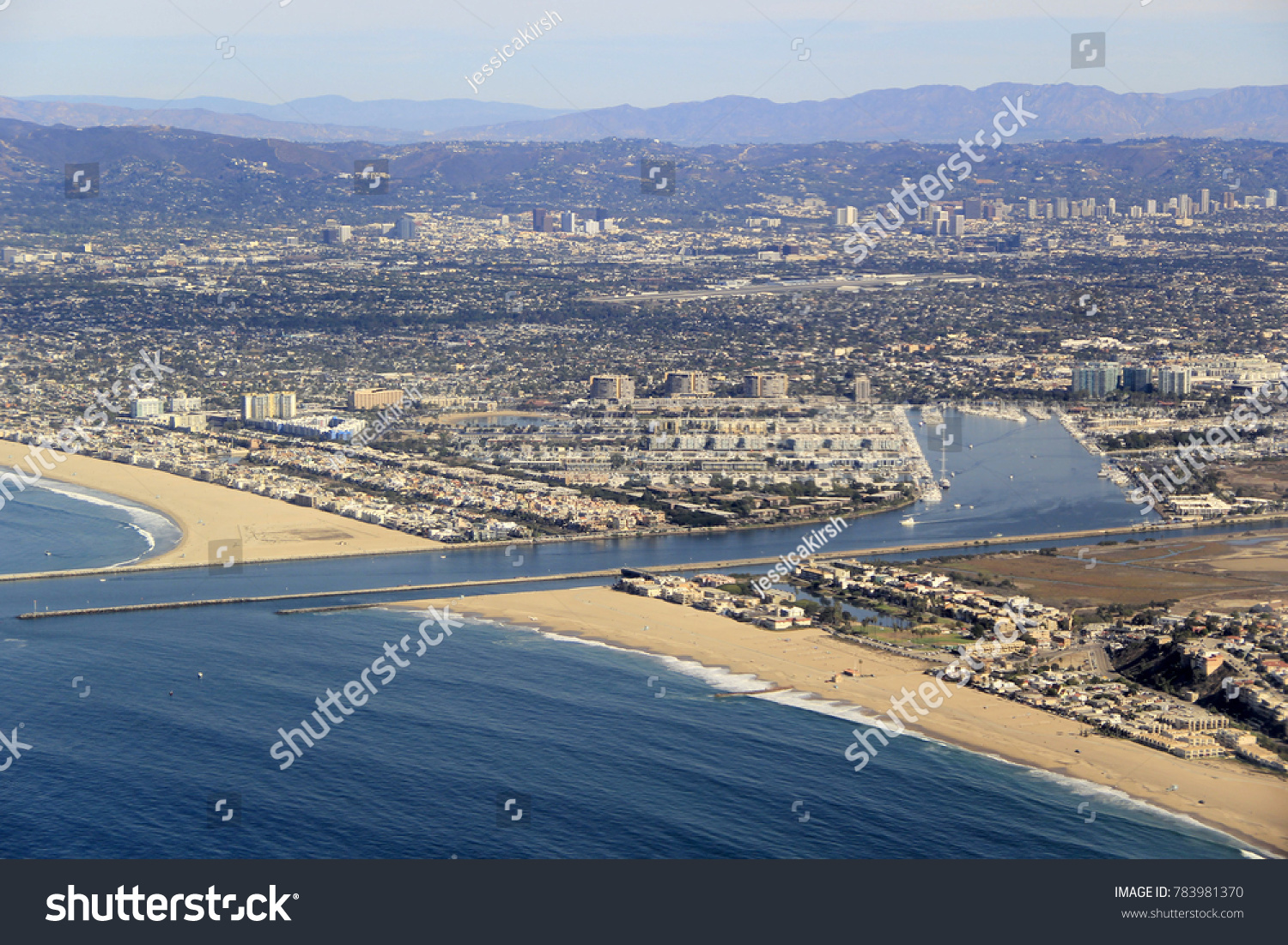 Marina Del Ray Harbor near Los Angeles International Airport (LAX) off the coast of California #783981370