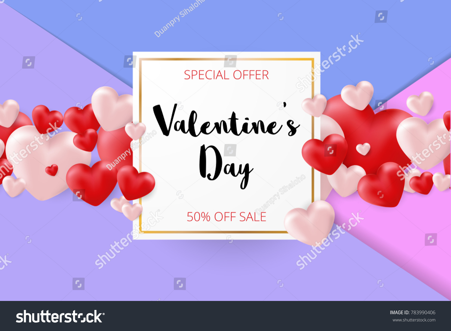Valentines day sale background. Vector illustration. Wallpaper, flyers, invitation, posters, brochure, banners. #783990406
