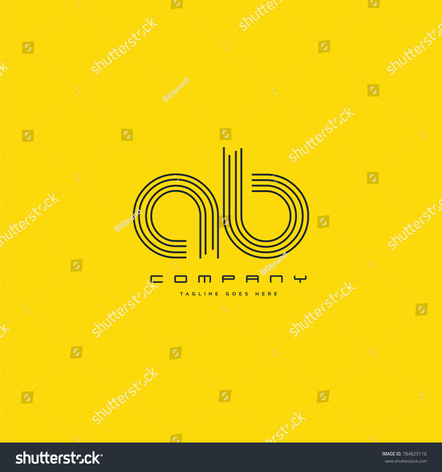 Letters A & B Joint Logo Icon. Stroke Letter - Royalty Free Stock ...