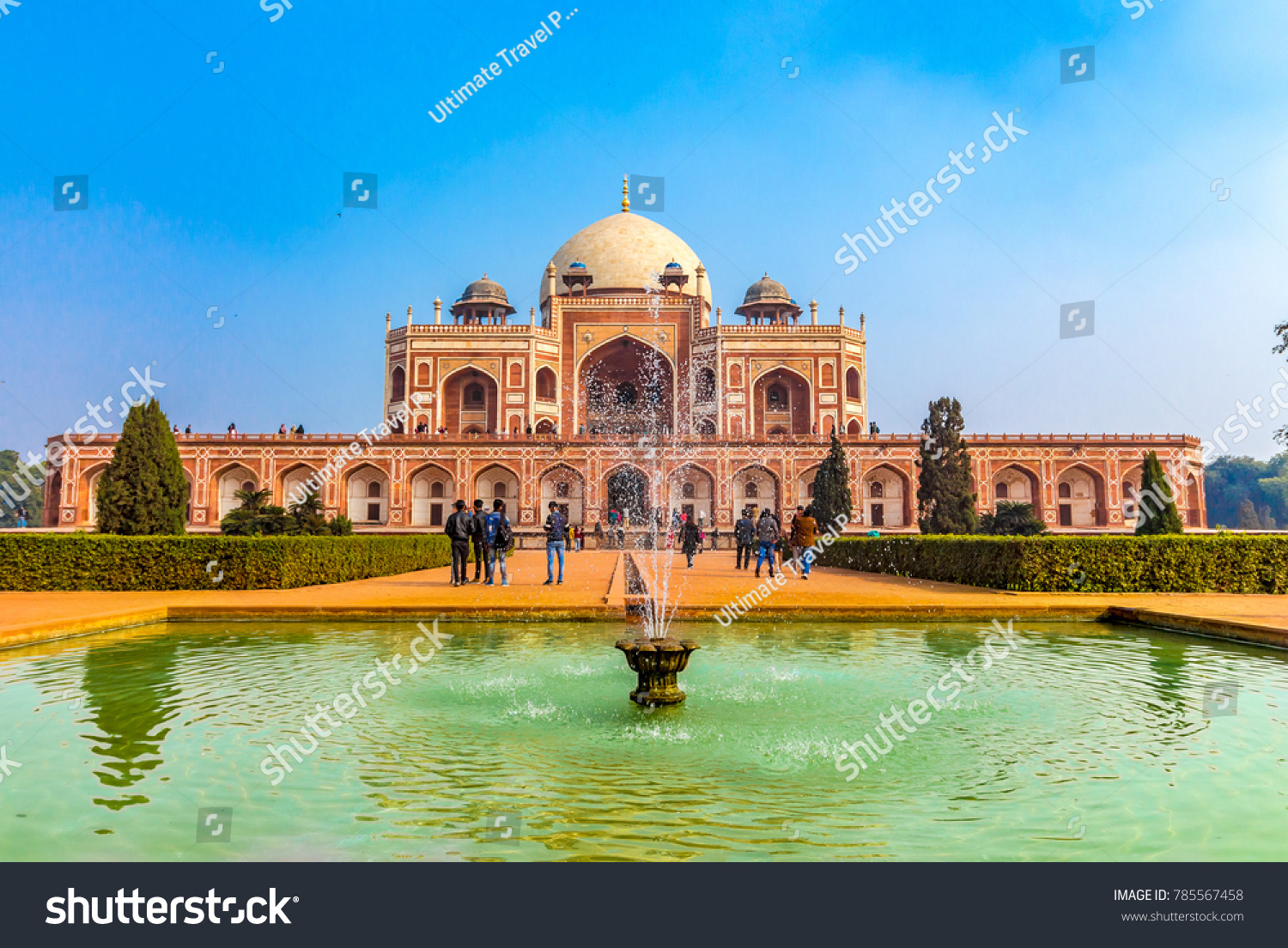 The first garden-tomb on the Indian subcontinent, this is the final resting place of the Mughal Emperor Humayun. The Tomb is an excellent example of Persian architecture. Located in the Delhi, India. #785567458