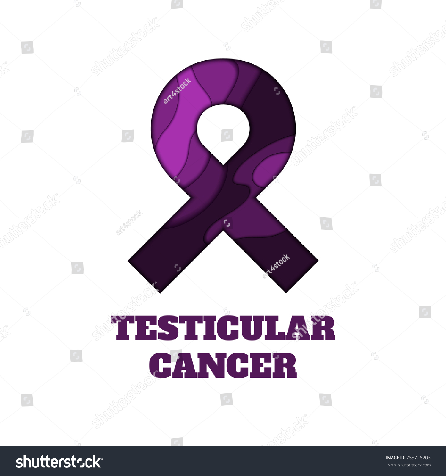 Testicular Cancer Awareness Poster Purple Royalty Free Stock Vector 785726203