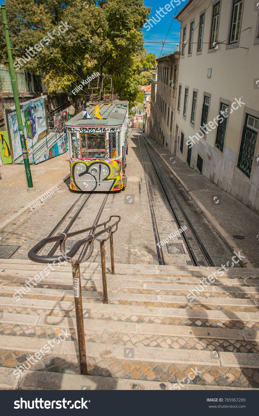 Portugal Lisbon one of city elevator trams #785967289