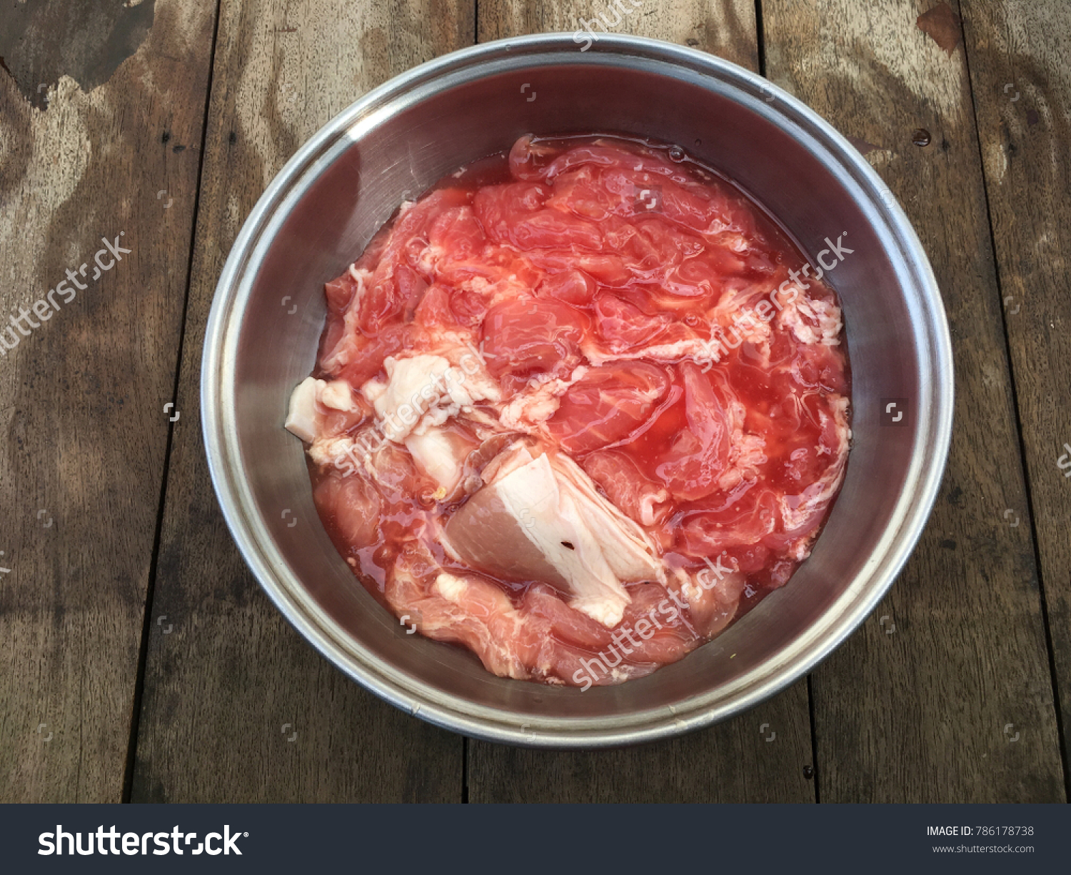 Raw chichen and Raw pork, Raw meat. #786178738