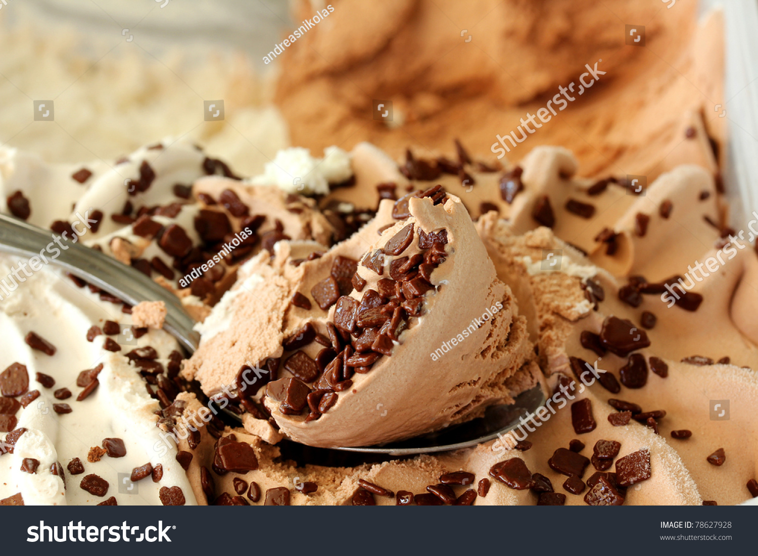 Ice cream in container.Ice cream close-up #78627928