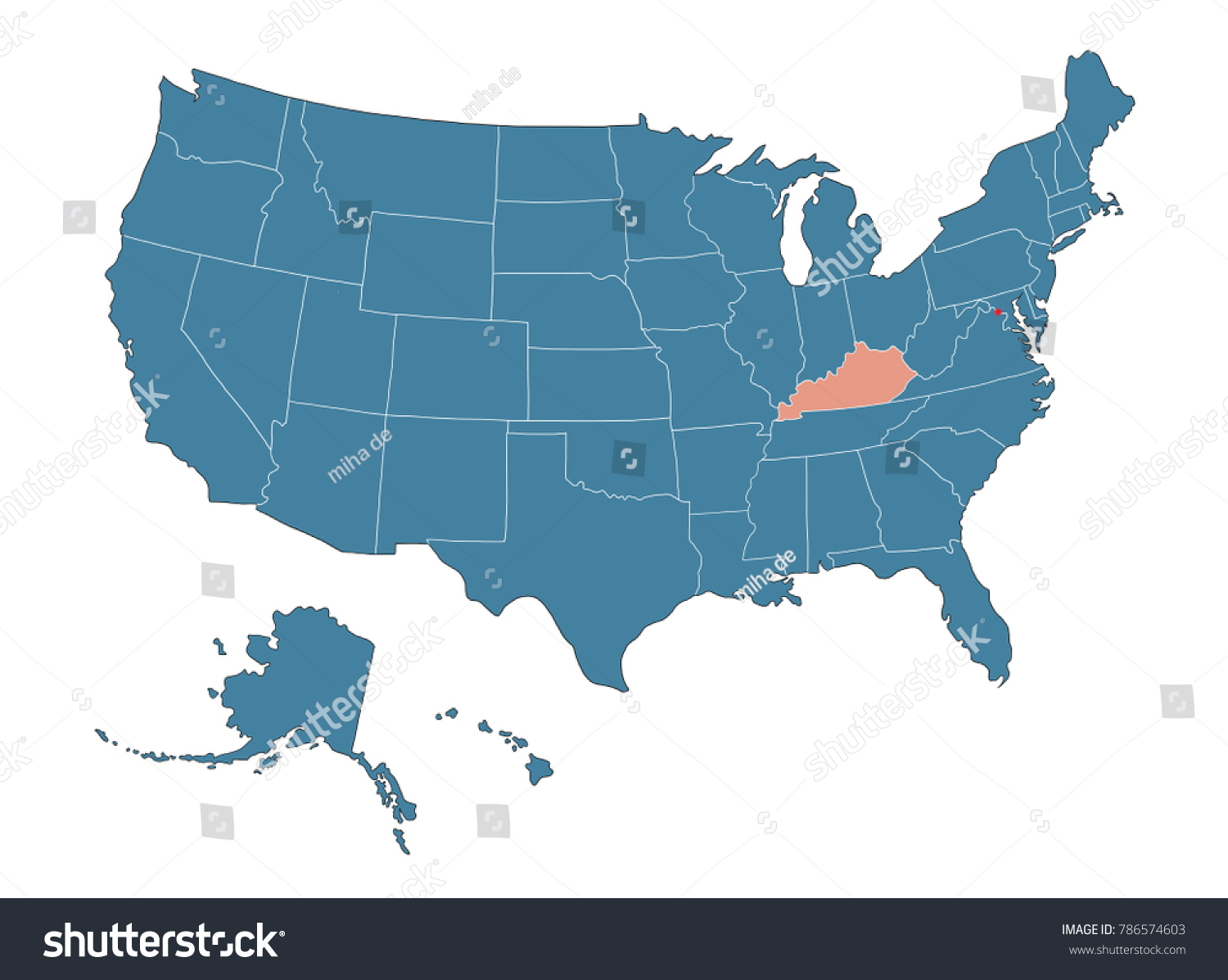 Kentucky state - Map of USA - Royalty Free Stock Photo 786574603 ...