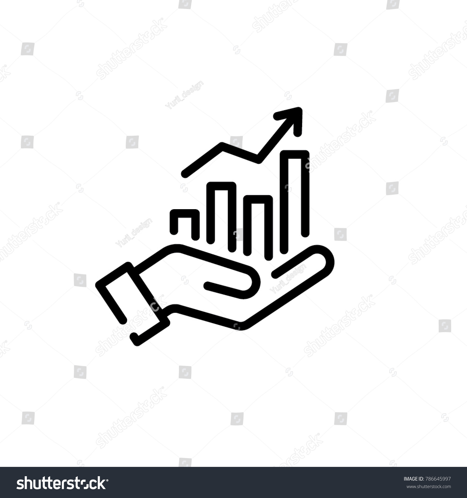 market forecast line sign, growth icon vector #786645997
