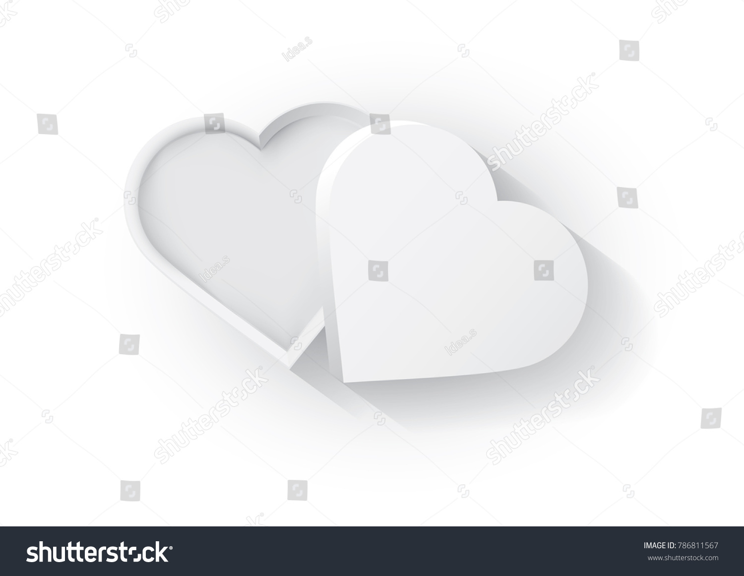 Vector Heart paper box template isolated on Royalty Free Stock Vector Heart paper box template isolated on Royalty Free Stock